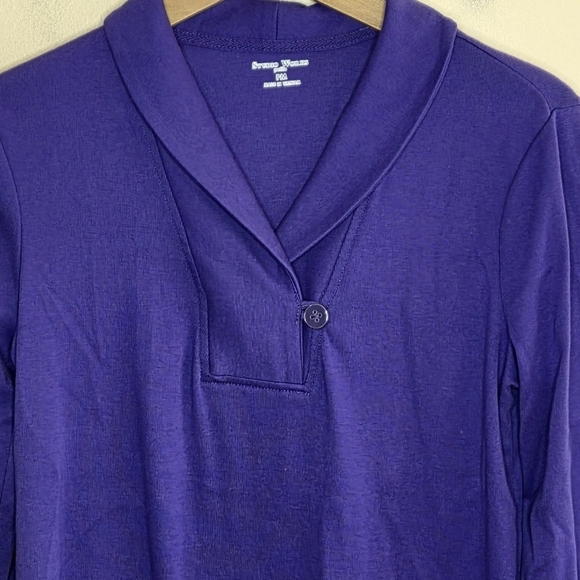 Studio Works | Petite Purple Shawl Collar Top Size Medium Petite PM - Picture 2 of 4